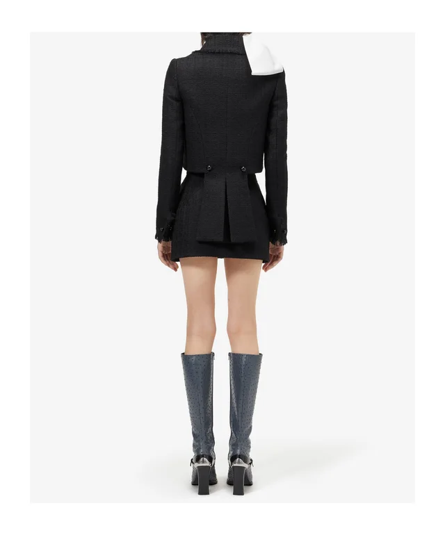 Alexander McQueen Women's Light Tweed Mini Skirt in Black, photo 4 of 4 from SENSER