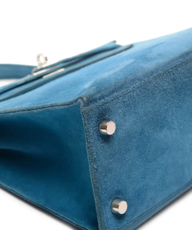 Hermès Kelly 25 Sellier Doblis Blue Thalassa PHW #H in Blue Leather from Luxury Promise, photo 7 of 15