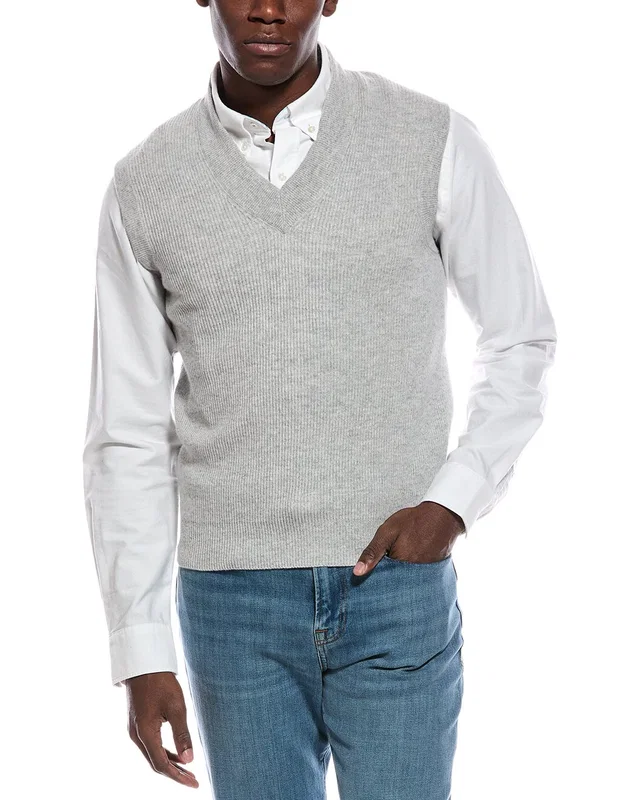 Brunello Cucinelli 100% Cashmere V-Neck Sweater Vest, image 1 of 1 from Gilt