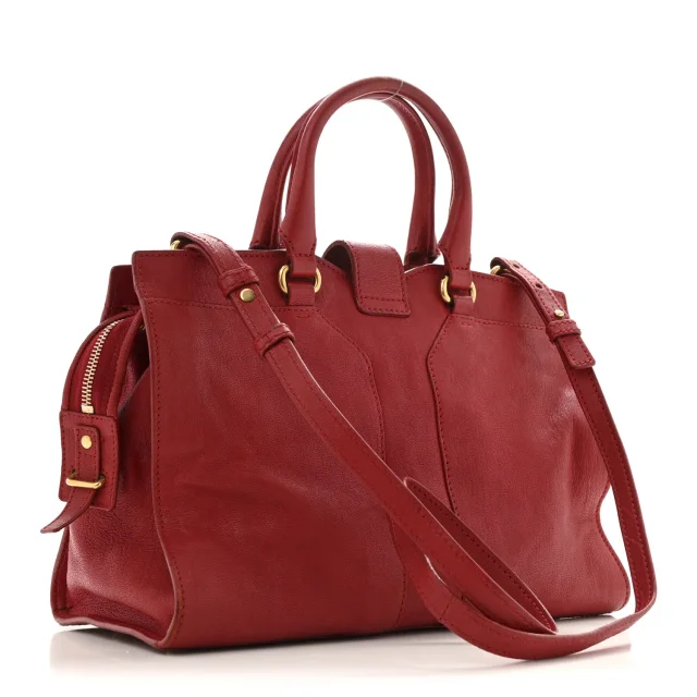 Saint Laurent Sheepskin Small Cabas ChYc Red in Red Leather from FASHIONPHILE, photo 3 of 13