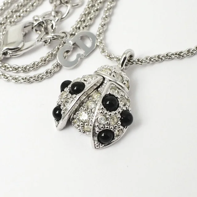 Dior Vintage Necklace Crystal Rhinestone Ladybird Ladybug from The Reluxe