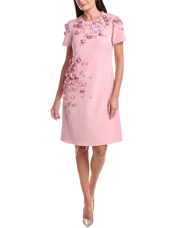 Teri Jon by Rickie Freeman Crepe 3D A-Line Dress, image 1 of 1 from Rue La La