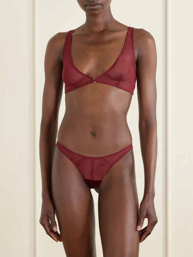 KIKI DE MONTPARNASSE Cerise lace bra in Red, photo 2 of 2 from NET-A-PORTER (Canada)