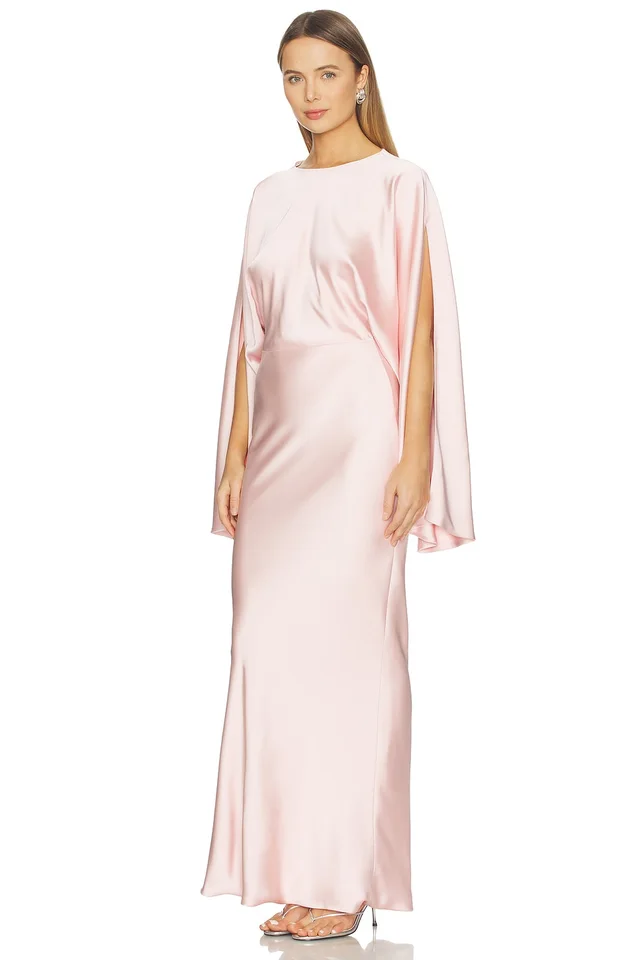 Norma Kamali Reverse Obie Gown With Long Sleeve in Ballet Pink, photo 3 of 4 from REVOLVE (Canada)