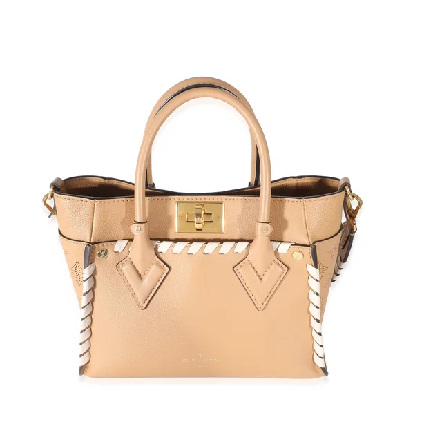 Louis Vuitton Arizona Brown Mahina Braided On My Side Pm Brown; Neutral; Tan Leather Handbag in Brown Leather from HEWI