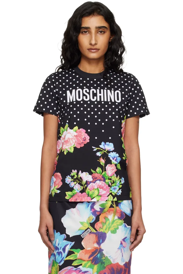 Black Printed Organic Cotton Jersey T-shirt