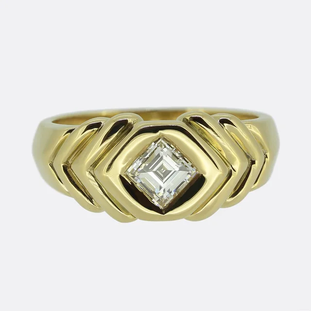 Boucheron Vintage Carre Cut Diamond Ring from The Vintage Jeweller