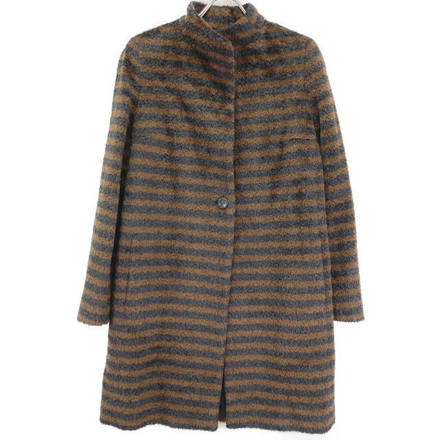 Max Mara Brown Black Alpaca Cowl Border Jagi Coat 42 in Black from The Reluxe