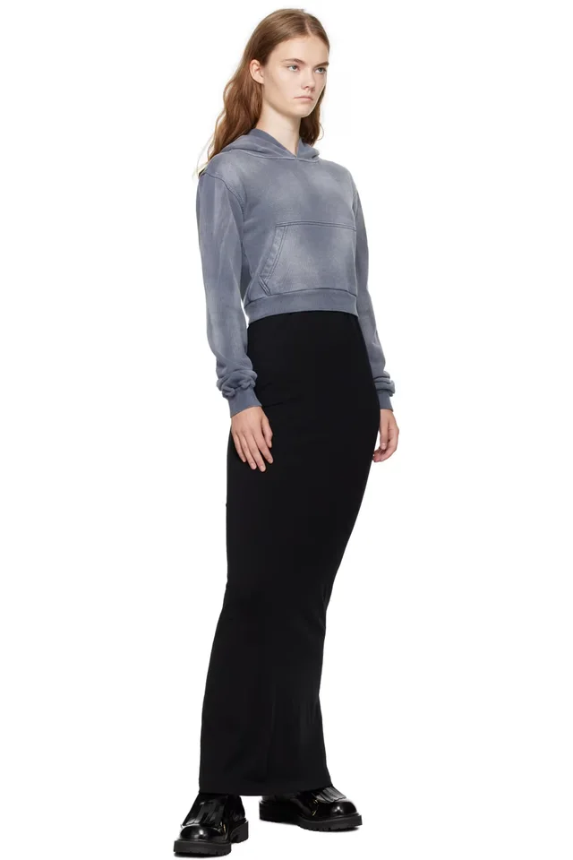 We11done Gray & Black Layered Hoodie Maxi Dress, photo 4 of 4 from SSENSE