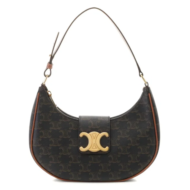 Celine Medium Ava Triomphe Bag Tan Calfskin Shoulder in Brown Calfskin from The Reluxe