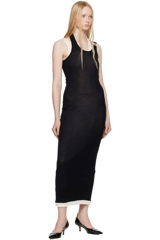 Jean Paul Gaultier Black 'The Draped Double' Maxi Dress, photo 4 of 4 from SSENSE