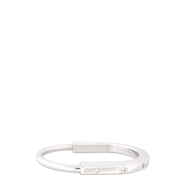 Tiffany & Co. Lock Diamond Accents 18k White Gold Bangle in White from Luxe.It.Fwd
