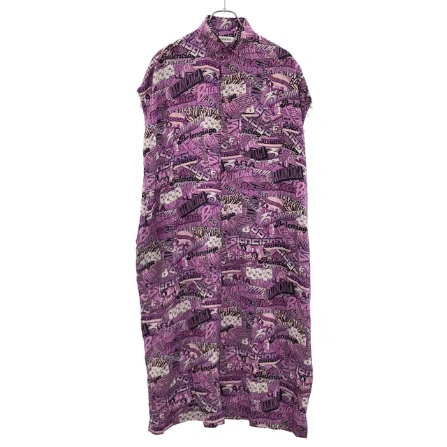 Balenciaga Graffiti Silk Dress Purple 34 in Purple Silk from The Reluxe