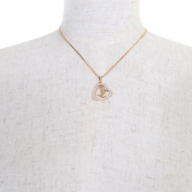 My LV Heart Rhinestone Necklace in Gold Gold-plated metal from LuxUness, photo 4 of 9