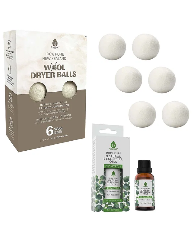 Pursonic Laundry Care Bundle Wool Dryer Balls & Essential Oil Set, image 1 of 1 from Rue La La