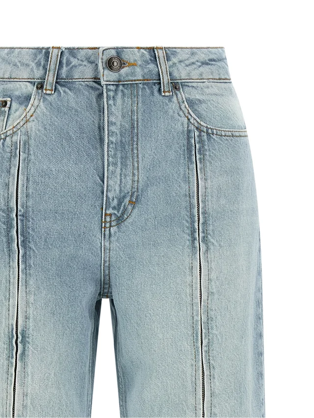 ROTATE straight denim zip jeans light blue, photo 6 of 7 from SENSER