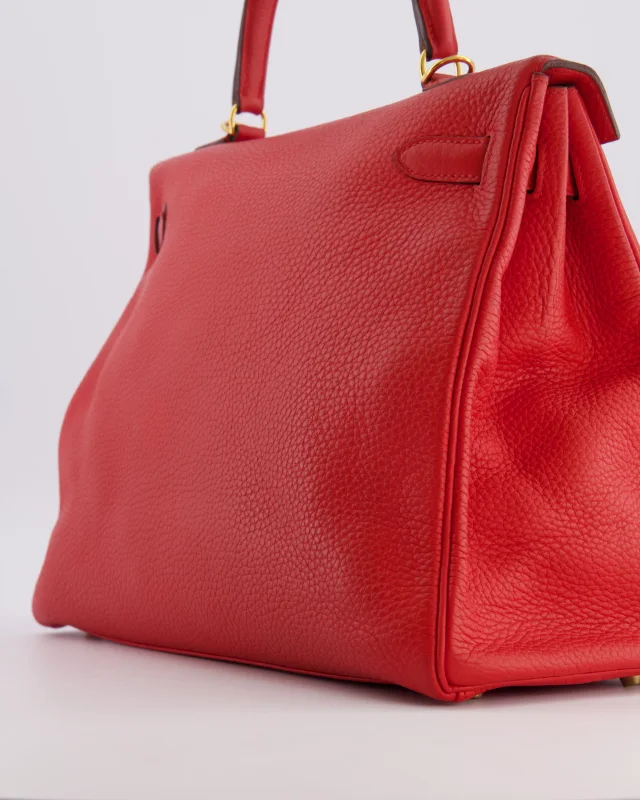 Hermès Kelly 35 Retourne Bag in Red Clemence leather from Sellier, photo 15 of 21