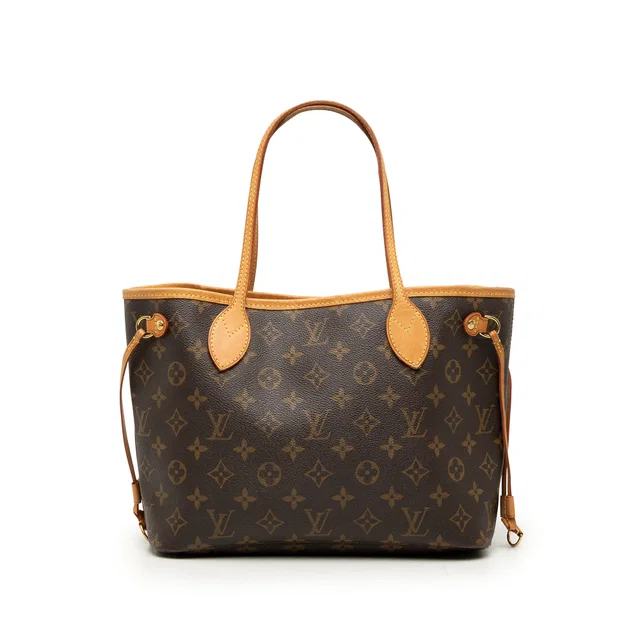 Brown Louis Vuitton Monogram Neverfull PM Tote Bag in Brown Coated canvas from Designer Revival