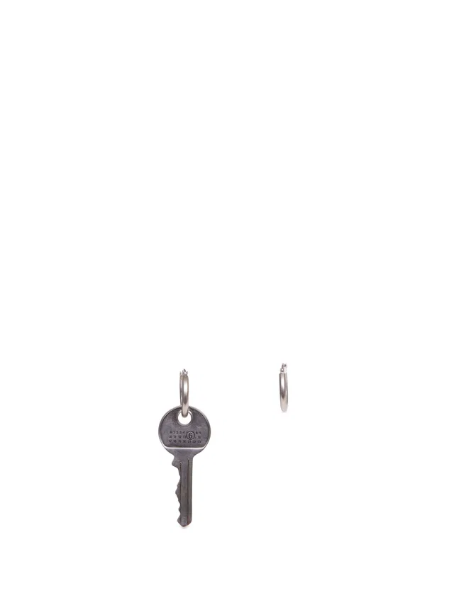 Maison Margiela Key And Hoop Earrings — Silver Metals & Alloys - Brass in Silver from HEWI