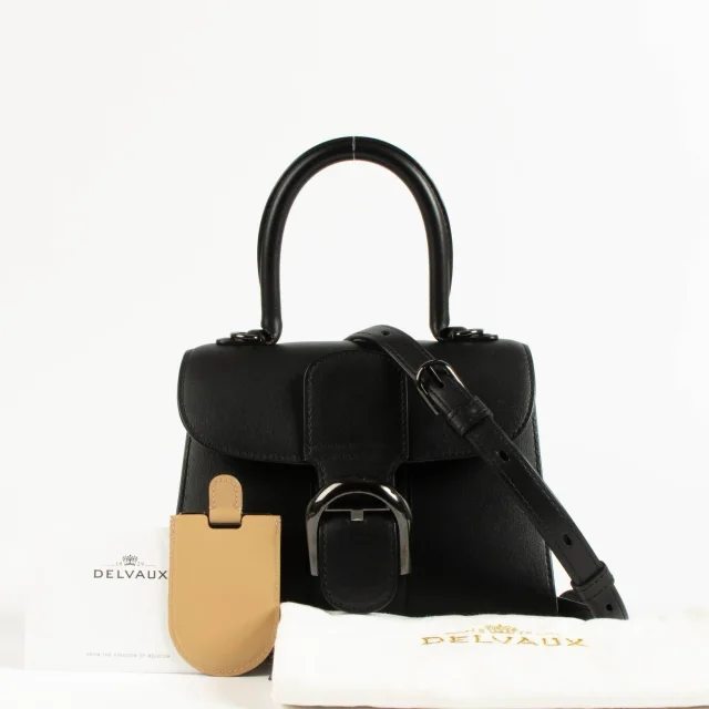 Delvaux All Black Box Calf Brillant Mini Bag in Black Box leather from Labellov, photo 2 of 7