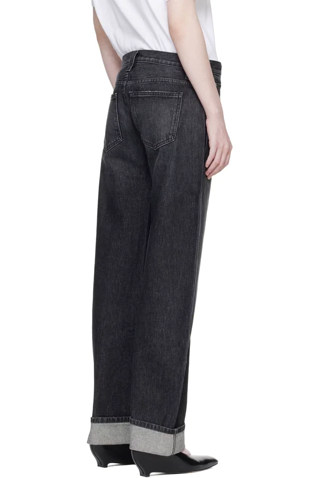 KHAITE Black Karo Jeans, photo 3 of 4 from SSENSE