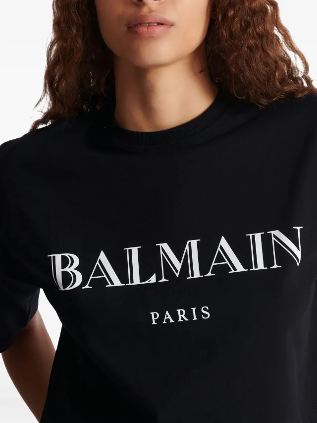 Balmain logo-print T-shirt in Black, photo 5 of 5 from FARFETCH