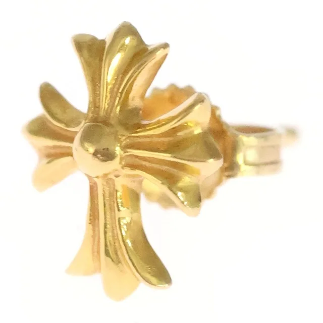 Chrome Hearts 22K No2 CH Cross Stud Earrings Gold in Gold from The Reluxe