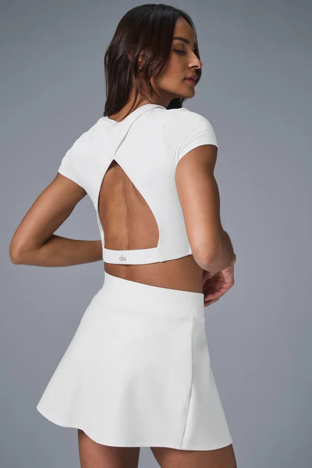 Alo Yoga Alosoft Backspin Skirt - White in White, photo 4 of 5 from Alo Yoga