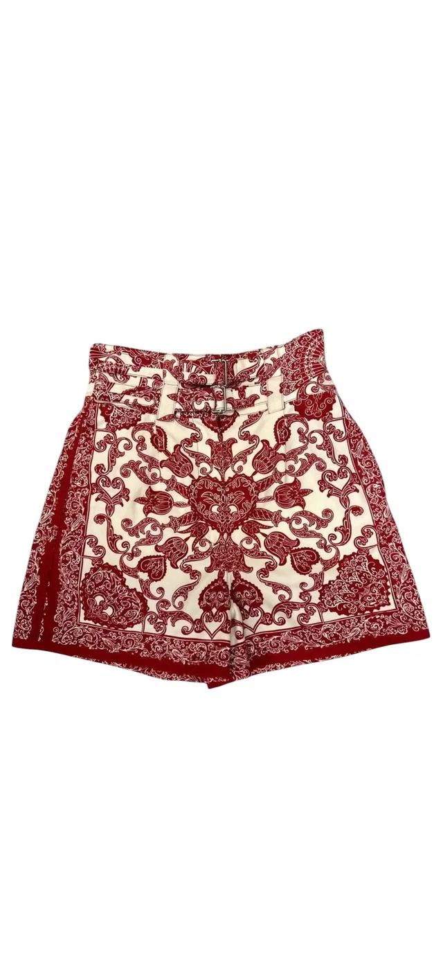 Dior Bandana Print Shorts Red/White Sz 34 in White from Luxury Promise