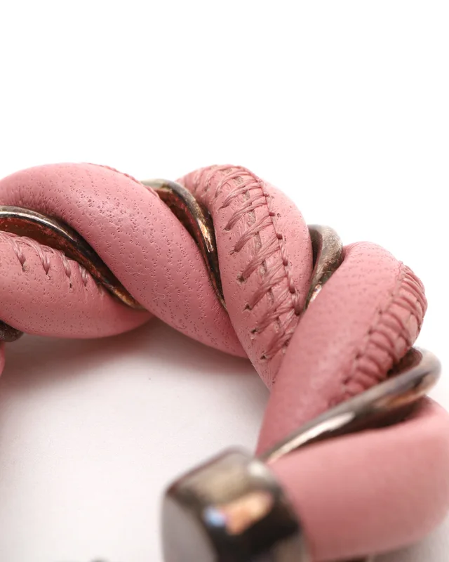 Bottega Veneta Twisted Hoop Earrings in Leather from A Retro Tale, photo 4 of 5
