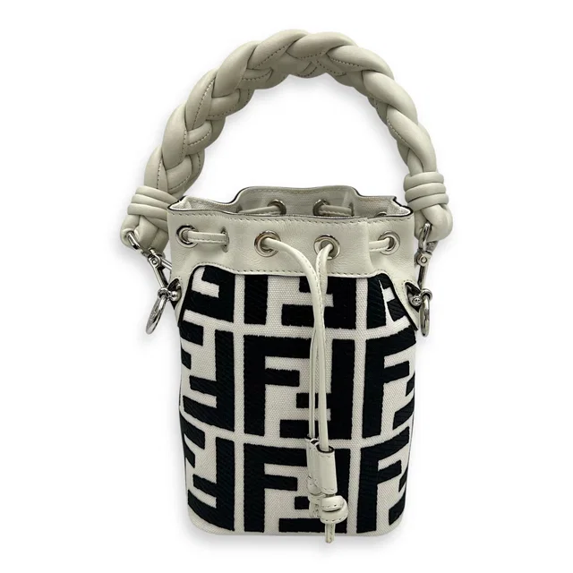 Fendi Mon Tresor White Bucket Bag in White Canvas from Luxury Promise