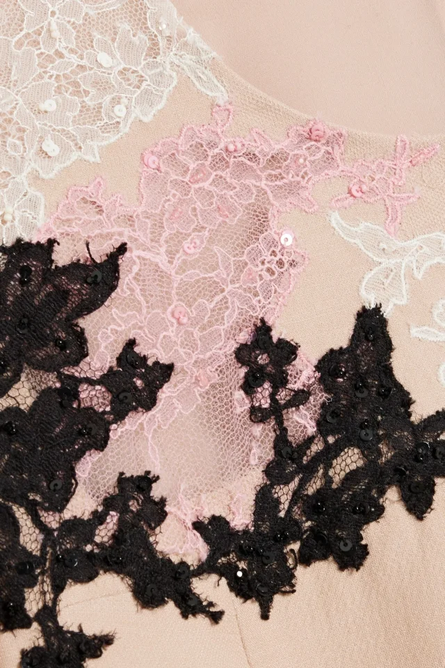 Valentino Garavani Embellished Corded Lace-Paneled Wool-Blend Crepe Mini Dress, photo 4 of 4 from THE OUTNET