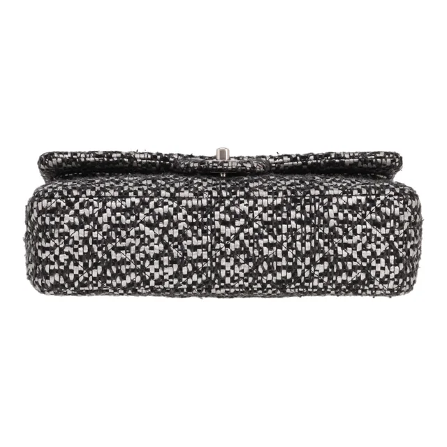Chanel Timeless Classic handbag in Noir and white jersey in Black Canvas from Collector Square, photo 2 of 4