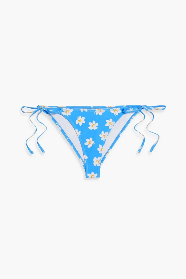 Hvn Floral-Print Low-Rise Bikini Briefs in Blue, photo 5 of 8 from THE OUTNET