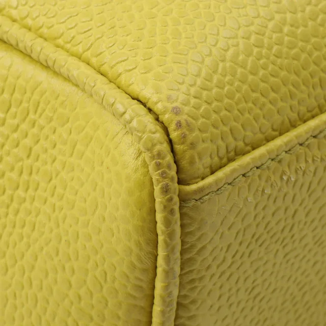 Chanel CC Turnlock Chain Bag, Yellow-Green, circa 1997 in Green Caviar leather from VINTAGE QOO TOKYO, photo 14 of 15