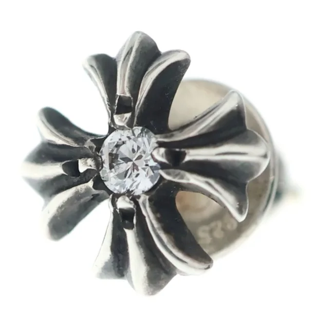 Chrome Hearts CH Pls Dia CH Plus Stud Earrings Silver in Silver from The Reluxe