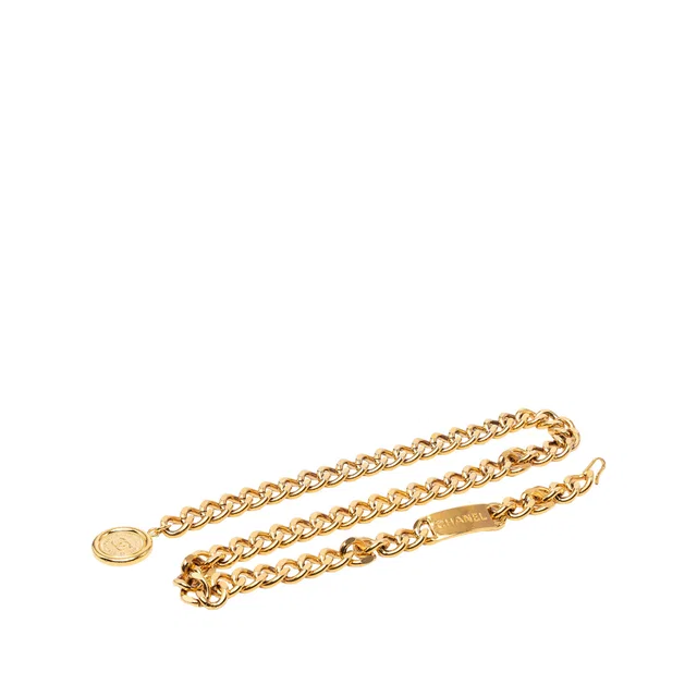Gold Chanel CC Gold Plated 31 Rue Cambon Medallion Chain Belt in Gold from Designer Revival