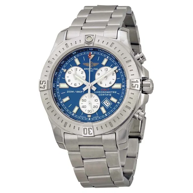 Breitling Colt Chronograph Quartz Blue Dial Mens Watch A7338811-C905-173A in gray|blue|silver|white from Jomashop.com
