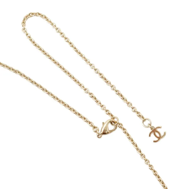 Chanel CC Logo Rhinestone Faux Pearl Necklace Champagne GoldABC199 B14735 Gold Plated Rhinestone Faux… in Gold from GALLERY RARE, photo 5 of 10