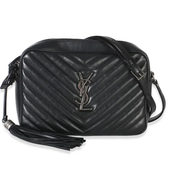Saint Laurent Black Matelasse Calfskin Lou Camera in Black Calfskin from myGemma
