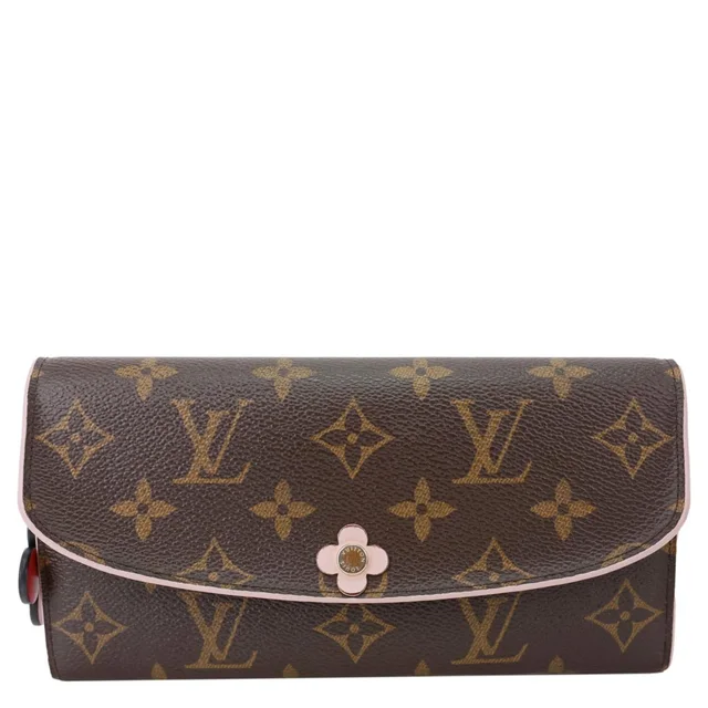 Louis Vuitton Emilie Bloom Flowers Monogram Canvas Wallet Rose Ballerine in Pink Coated canvas from Dallas Designer Handbags