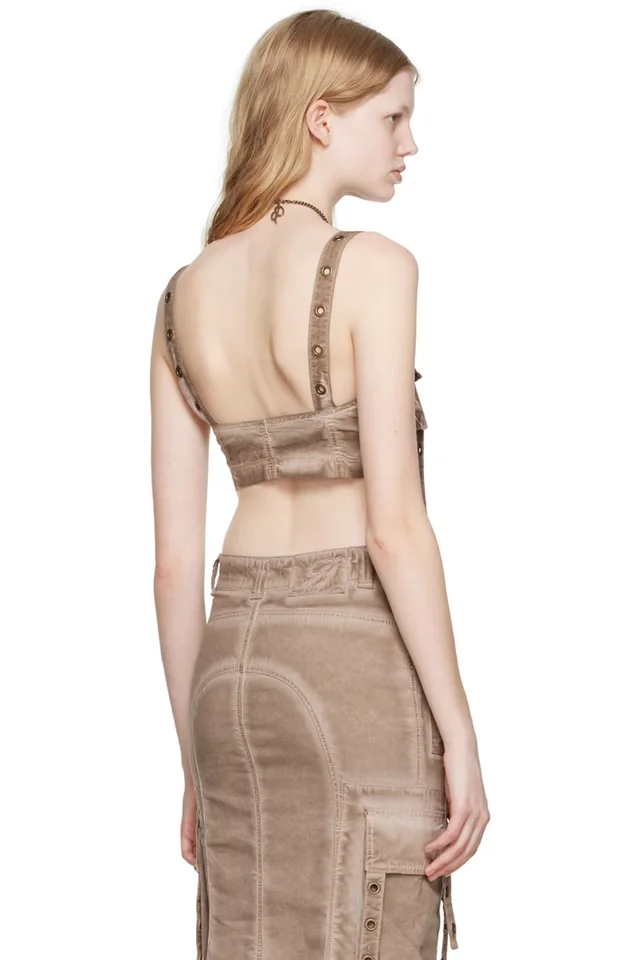 Blumarine Brown Cargo Pocket Tank Top, photo 3 of 4 from SSENSE
