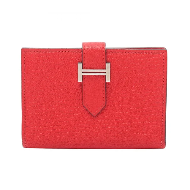 Hermès Card Case Bearn Rouge Tomato Leather in Red Leather from The Reluxe