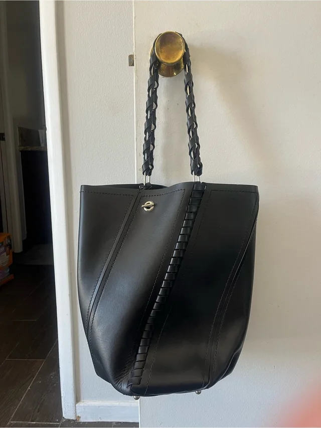Proenza Schouler Leather Bucket Tote With Braided Strap in black Leather from Poshmark