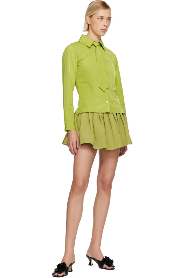 Sandy Liang Green Theo Skort, photo 4 of 4 from SSENSE