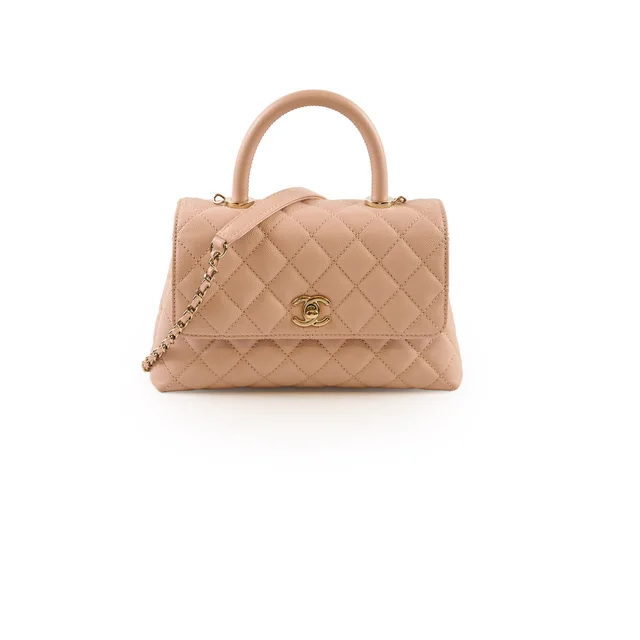 Chanel Caviar Coco Handle Small LGHW Light Pink in Pink Caviar leather from The Purse Affair
