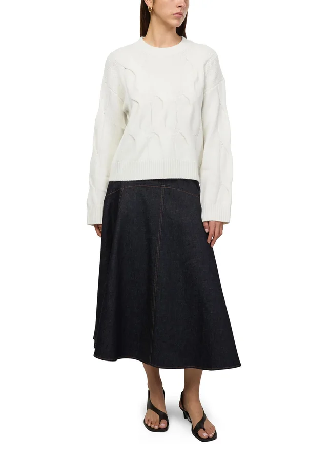 LISA YANG Sammie cashmere sweater in White 100% cashmere knit, photo 2 of 7 from 24S (US)