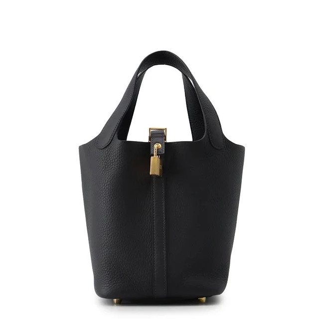 Hermès Handbag Picotin Lock PM Canvas Gold Taurillon Clemence Tote Bag in Gold Clemence leather from The Reluxe