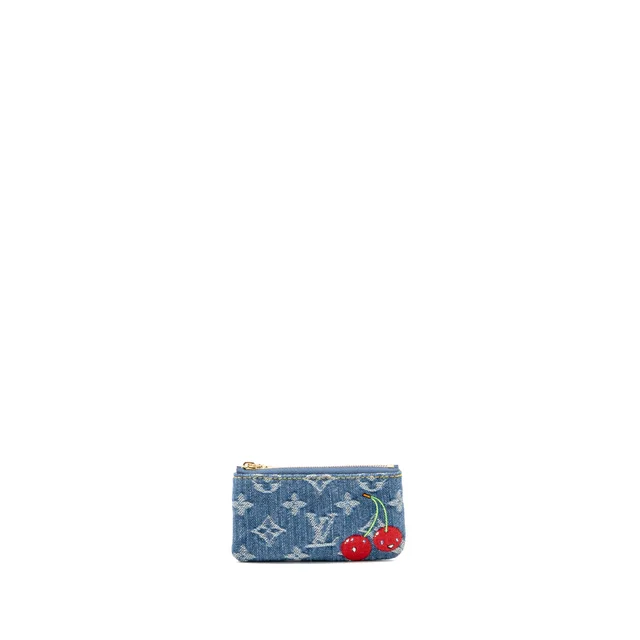 Louis Vuitton X Takashi Murakami Cherry Key Pouch Monogram Denim GHW in Denim from EMIER