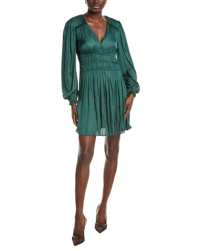 Maje Plisse Satin Mini Dress, image 1 of 1 from Gilt